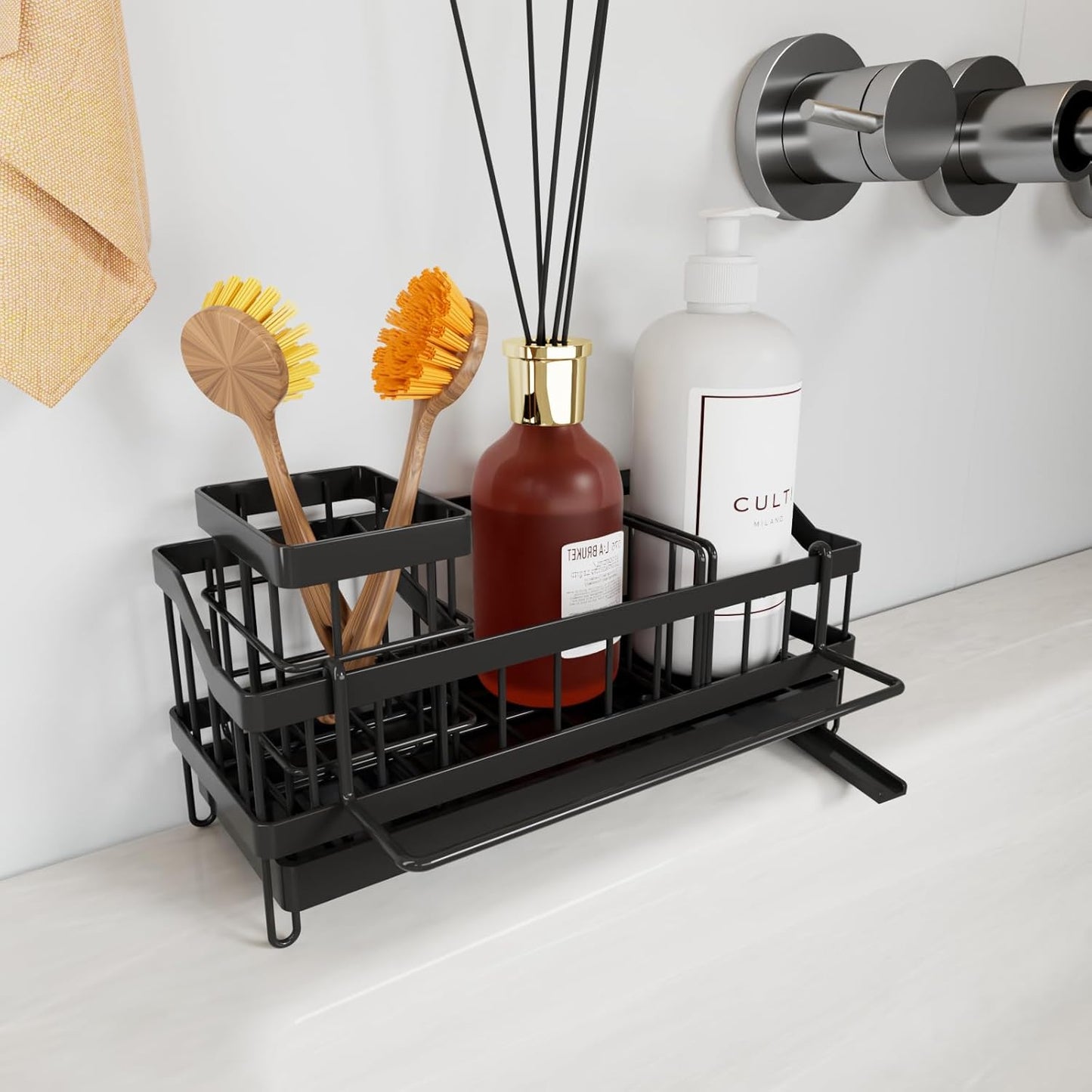 Organizador De Fregadero Cocina, Soporte Para Esponja, Escurridor De Platos De Acero Inoxidable, Porta Jabón, Organizador De Fregadero, Organización Del Fregadero De Cocina