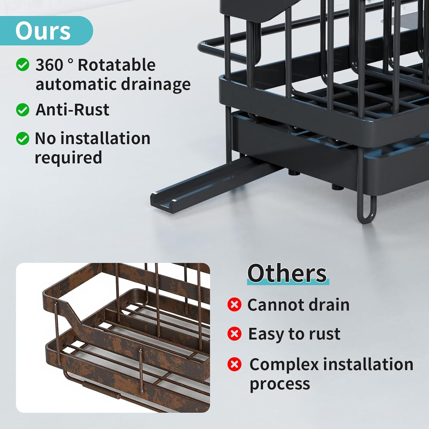 Organizador De Fregadero Cocina, Soporte Para Esponja, Escurridor De Platos De Acero Inoxidable, Porta Jabón, Organizador De Fregadero, Organización Del Fregadero De Cocina
