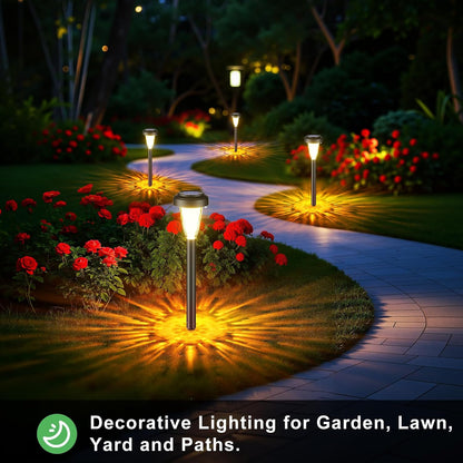 Lámpara Solar Exterior Para Jardín 8 Piezas, 2 Modos Blanco Cálido Luces Solares Exterior Jardín, IP65 Impermeable Luces Solares LED Exterior Para Jardín, Patio, Césped, Entrada, Pasarela