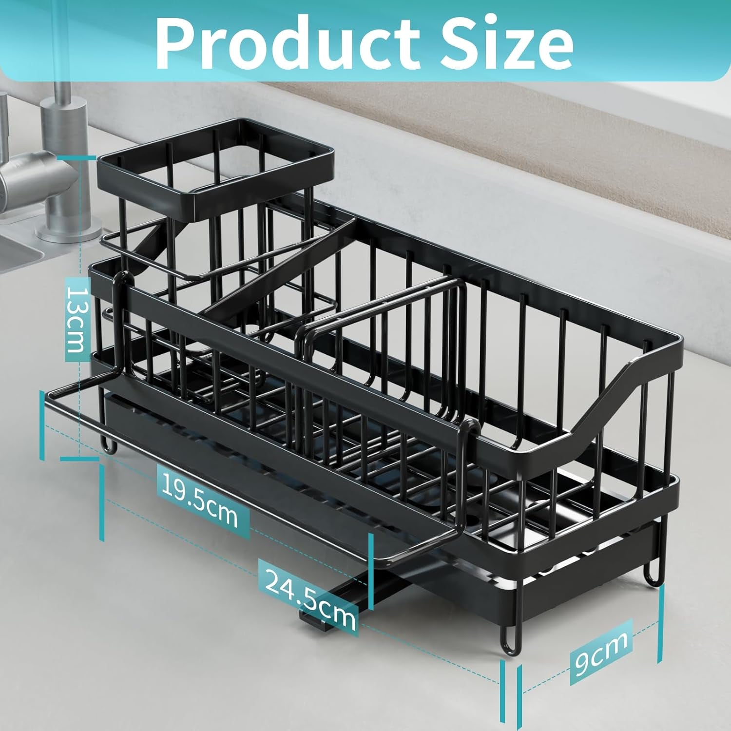 Organizador De Fregadero Cocina, Soporte Para Esponja, Escurridor De Platos De Acero Inoxidable, Porta Jabón, Organizador De Fregadero, Organización Del Fregadero De Cocina