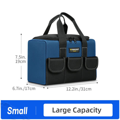 Heavy Duty Wide Mouth Tool Bag with Pockets, Organizer for Men'S Tool Storage and Transport