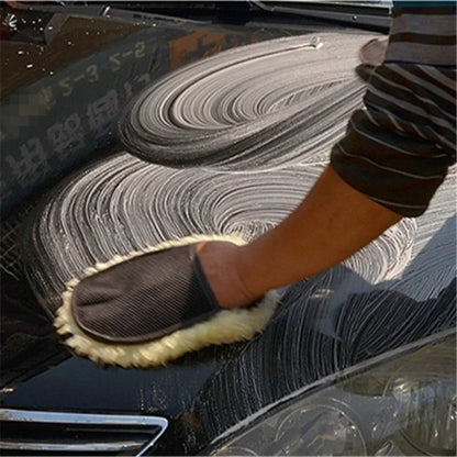 1PC Microfiber Wool Soft Auto Car Washing Gloves Car Cleaning Glove Motorcycle Washer Care Car Paint Wash Tools Accessories
